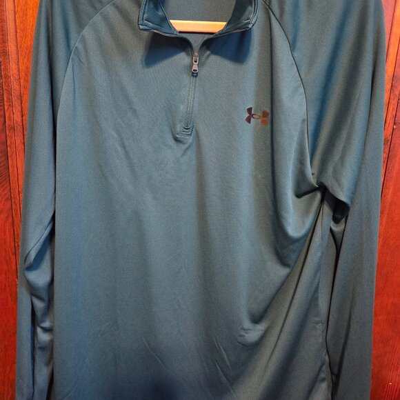 Men's Under Armour Teal Green Quarter Zip - Picture 1 of 3
